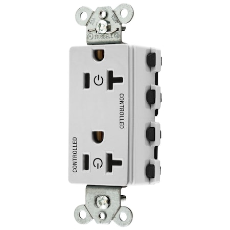 Hubbell Wiring Device-Kellems Straight Blade Receptacle, 5-20R, 20 A, 125V AC, 2 Pole, 3 Wire, Grounded SNAP2162C2W